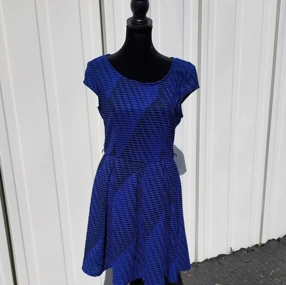 Iz Byer Blue & Black Mini Dress Medium - Picture 12 of 15